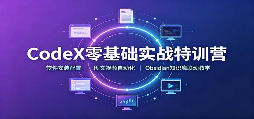 CodeX零基础实战特训营：软件安装配置，图文视频自动化，Obsidian知识库联动教学-易创网