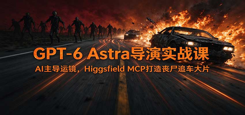 GPT-6 Astra导演实战课：AI主导运镜，Higgsfield MCP打造丧尸追车大片-易创网