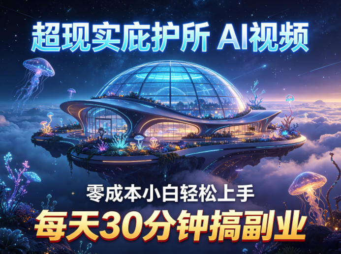 超现实庇护所AI视频项目拆解，零成本小白轻松上手，每天30分钟搞副业-易创网