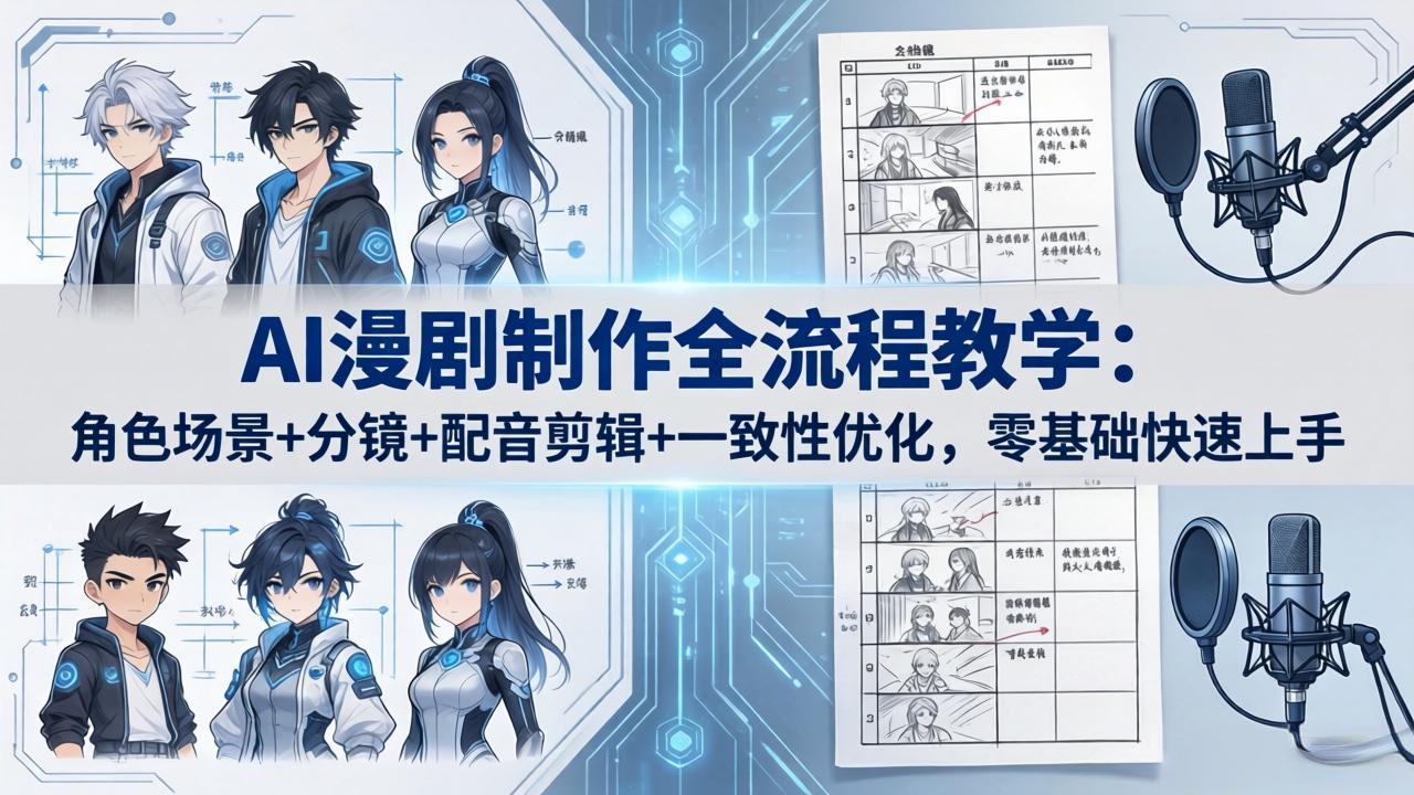 AI漫剧制作全流程教学：角色场景+分镜+配音剪辑+一致性优化，零基础快速上手-易创网