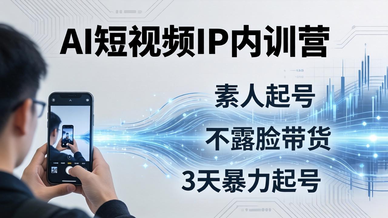 2026AI短视频IP内训营：从素人起号到不露脸带货，3天暴力起号全流程拆解-易创网