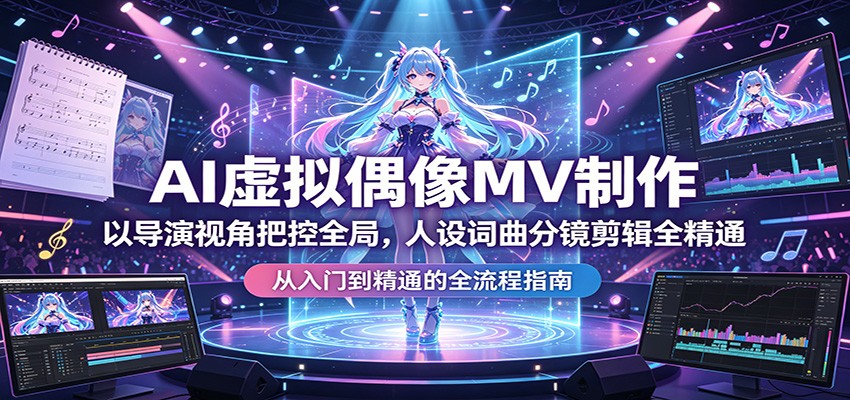 AI虚拟偶像MV制作：以导演视角把控全局，人设词曲分镜剪辑全精通-易创网