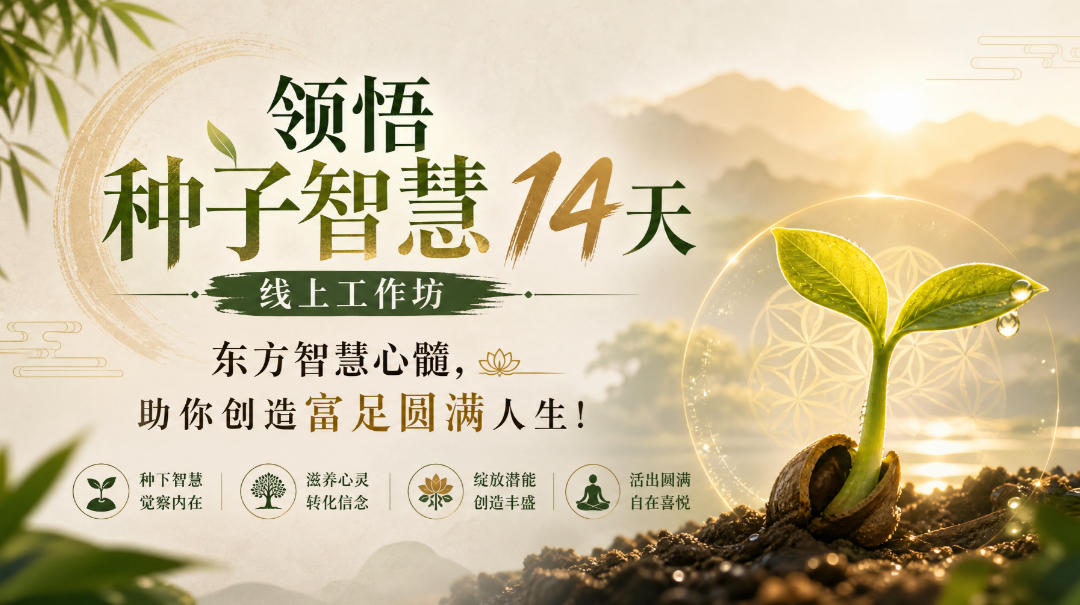 鹿大米领悟种子智慧14天线上工作坊，东方智慧心髓，助你创造富足圆满人生！-易创网