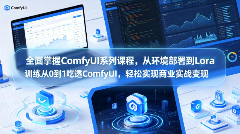 全面掌握ComfyUI系列课程，从环境部署到Lora训练从0到1吃透ComfyUI，轻松实现商业实战变现-易创网