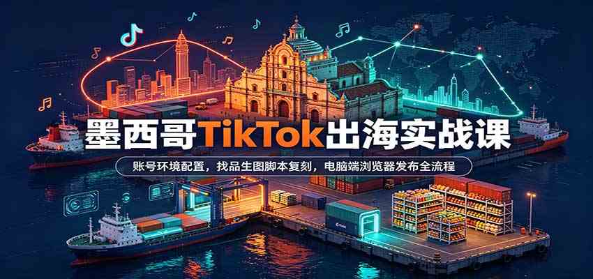 墨西哥TikTok出海实战课：账号环境配置，找品生图脚本复刻，电脑端浏览器发布全流程-易创网