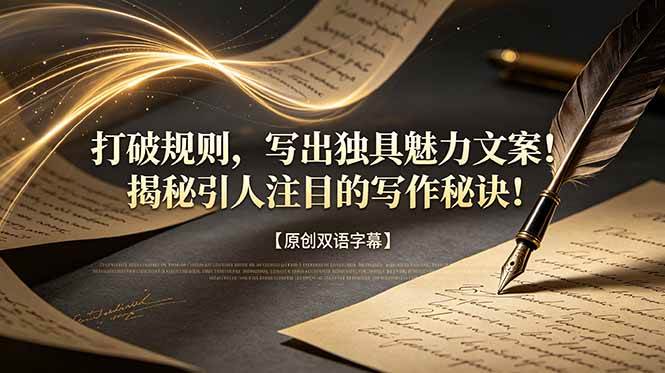 （18971期）打破规则，写出独具魅力文案！揭秘引人注目的写作秘诀！【原创双语字幕】-易创网