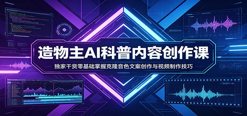 AI科普内容创作课：独家干货零基础掌握克隆音色文案创作与视频制作技巧-易创网