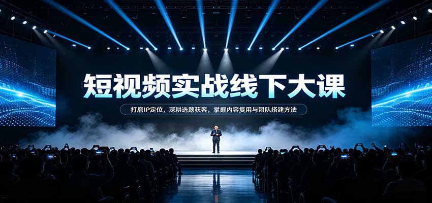 短视频实战线下大课：打磨IP定位，深耕选题获客，掌握内容复用与团队搭建方法-易创网