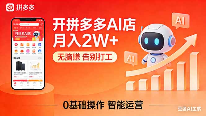 开一家拼多多AI店，月入2W+，无脑赚，告别打工，附SOP手册-易创网