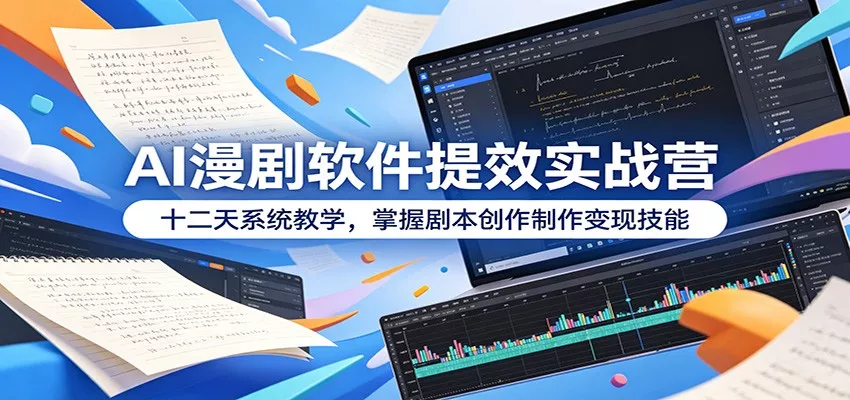 AI漫剧软件提效实战营：十二天系统教学，掌握剧本创作制作变现技能-易创网