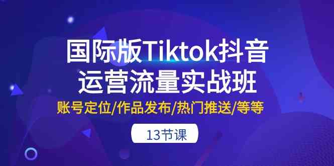 国际版Tiktok抖音运营流量实战班：账号定位/作品发布/热门推送/等等（13节）-易创网