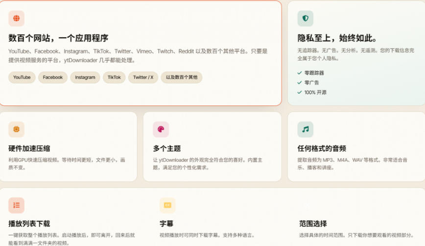 YouTube、B站超100+平台视频免费下载，超级好用，多平台免费开源热门视频下载器ytDownloader-易创网