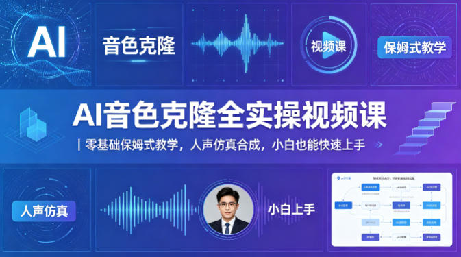 AI音色克隆全实操视频课｜零基础保姆式教学，人声仿真合成，小白也能快速上手-易创网