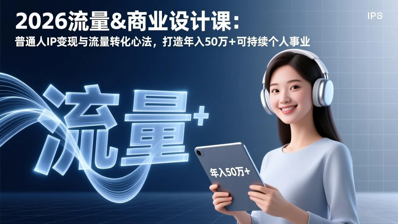 【精】2026流量&商业设计课：普通人IP变现与流量转化心法，打造年入50万+可持续个人事业网赚项目-副业赚线-互联网创业-资源整合易创网