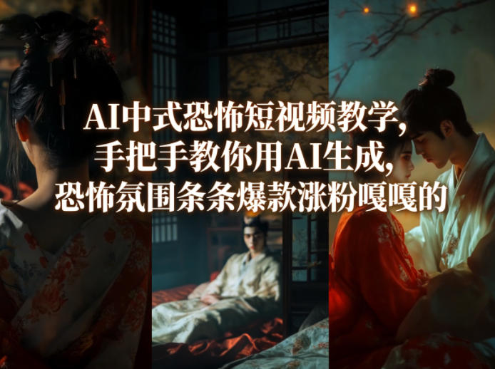 AI中式恐怖短视频教学，手把手教你用AI生成，恐怖氛围条条爆款涨粉嘎嘎的-易创网
