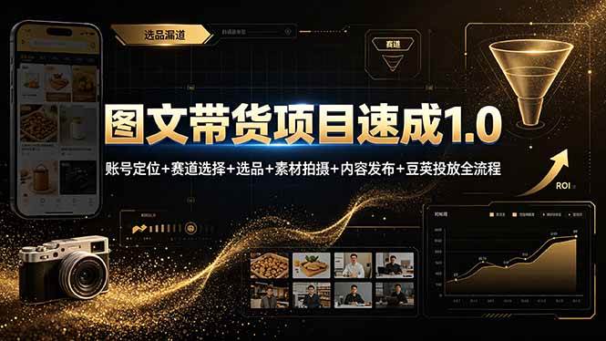 （19154期）图文带货项目速成1.0：账号定位+赛道选择+选品+素材拍摄+内容发布+豆荚投放全流程-易创网