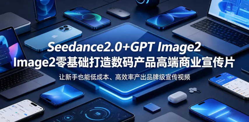 Seedance2.0+GPT Image2零基础打造数码产品高端商业宣传片，让新手也能低成本、高效率产出品牌级宣传视频-易创网
