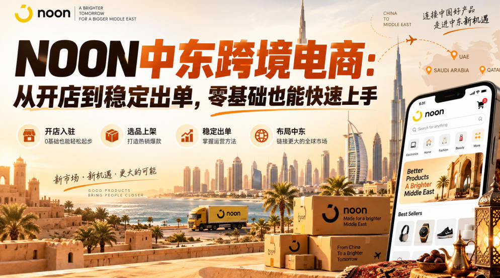 NOON中东跨境电商：从开店到稳定出单，零基础也能快速上手（更新2026）-易创网