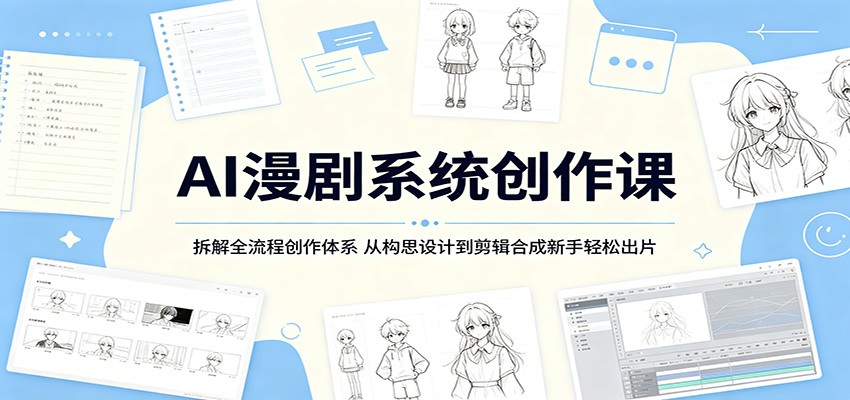 AI漫剧系统创作课：拆解全流程创作体系，从构思设计到剪辑合成新手轻松出片-易创网