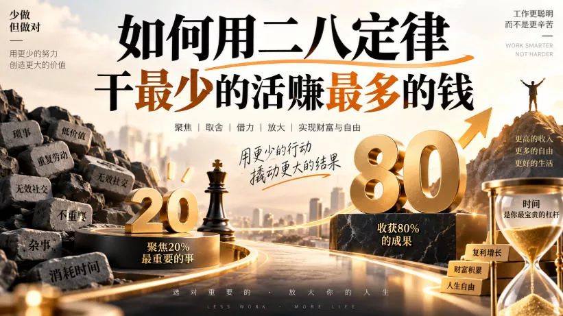 付费文章：如何用二八定律干最少的活賺最多的钱-易创网
