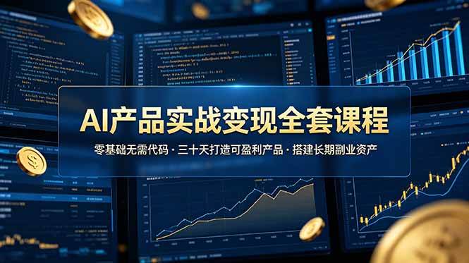 （19074期）AI产品实战变现全套课程，零基础无需代码，三十天打造可盈利产品搭建长期副业资产-易创网