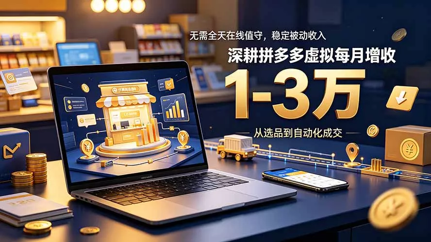 无需全天在线值守，稳定被动收入，深耕拼多多虚拟每月增收 1-3 万-易创网