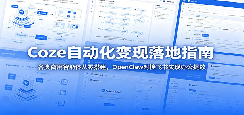 Coze自动化变现落地指南：各类商用智能体从零搭建，OpenClaw对接飞书实现办公提效-易创网