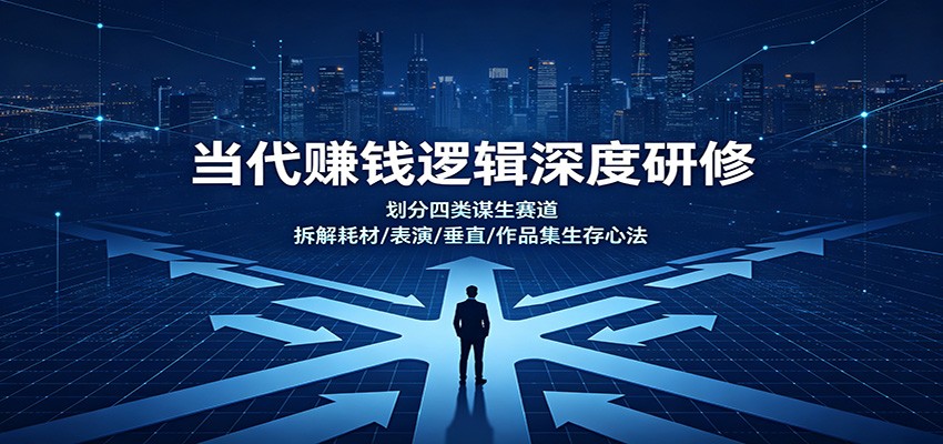 当代赚钱逻辑深度研修：划分四类谋生赛道，拆解耗材/表演/垂直/作品集生存心法-易创网