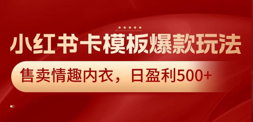 小红书卡模板爆款玩法，售卖情趣内衣，日盈利500+【揭秘】-易创网