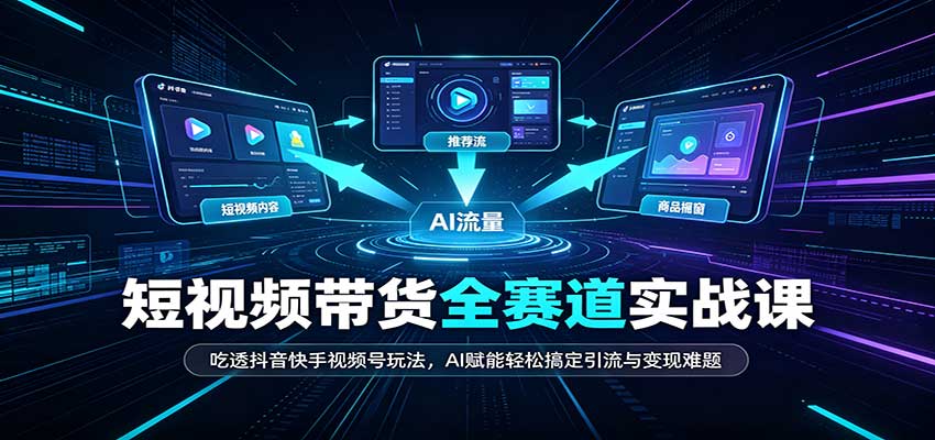 短视频带货全赛道：吃透抖音快手视频号玩法，AI赋能轻松搞定引流与变现难题-易创网