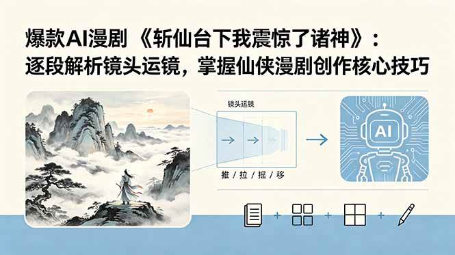（18620期）爆款AI漫剧《斩仙台下我震惊了诸神》：逐段解析镜头运镜，掌握仙侠漫剧创作核心技巧-易创网