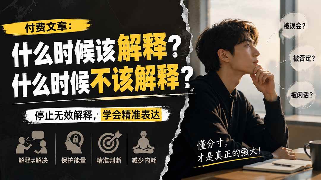 （20223期）付费文章：什么时候该解释？什么时候不该解释？-易创网