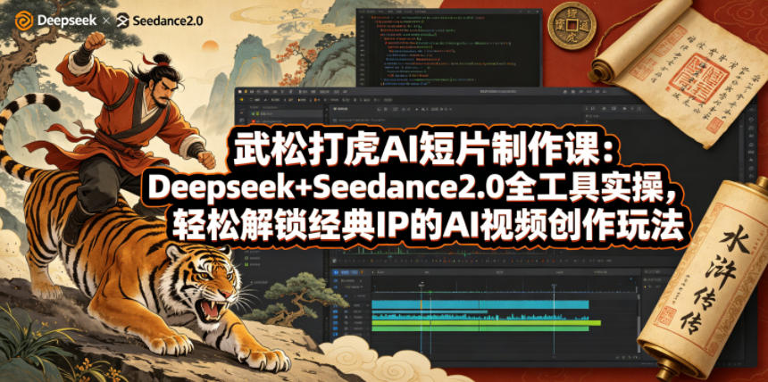 武松打虎AI短片制作课：Deepseek+Seedance2.0全工具实操，轻松解锁经典IP的AI视频创作玩法-易创网