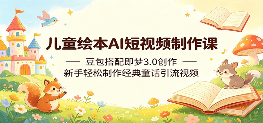 儿童绘本AI短视频制作课：豆包搭配即梦3.0创作，新手轻松制作经典童话引流视频-易创网