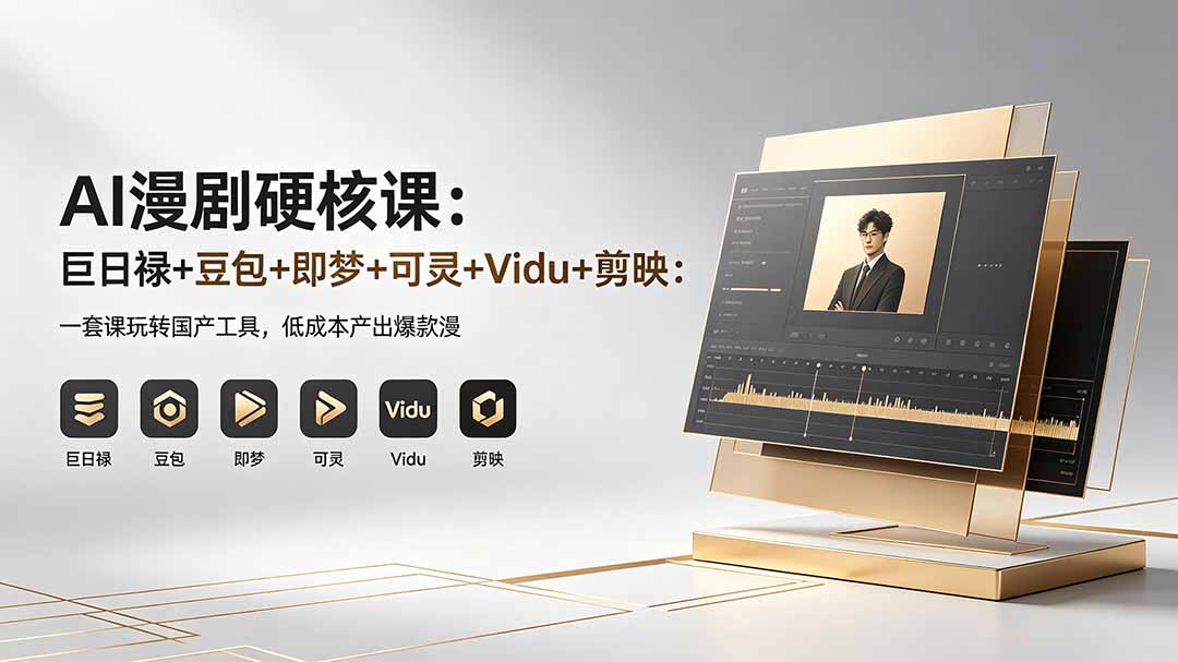 AI漫剧硬核课:巨日禄+豆包+即梦+可灵+Vidu+剪映:一套课玩转国产工具,低成本产出爆款漫剧 AI漫剧硬核课:巨日禄+豆包+即梦+可灵+Vidu+剪映:一套课玩转国产工具,低成本产出爆款漫剧