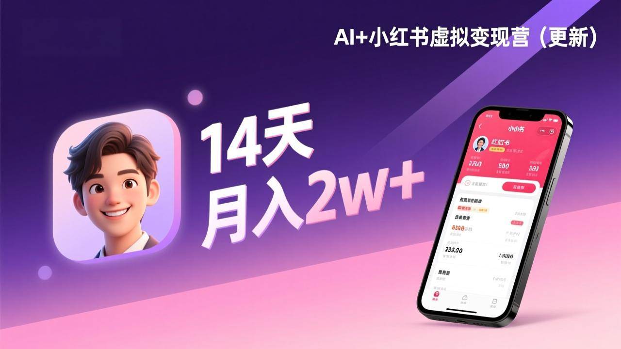 （17275期）AI+小红书虚拟变现营（更新），14天掌握选品、笔记、成交，打造自动化月入2w+事业网赚项目-副业赚线-互联网创业-资源整合易创网