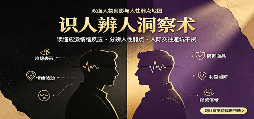 识人辨人终极心法：读懂应激情绪反应，分辨人性弱点，人际交往避坑干货-易创网