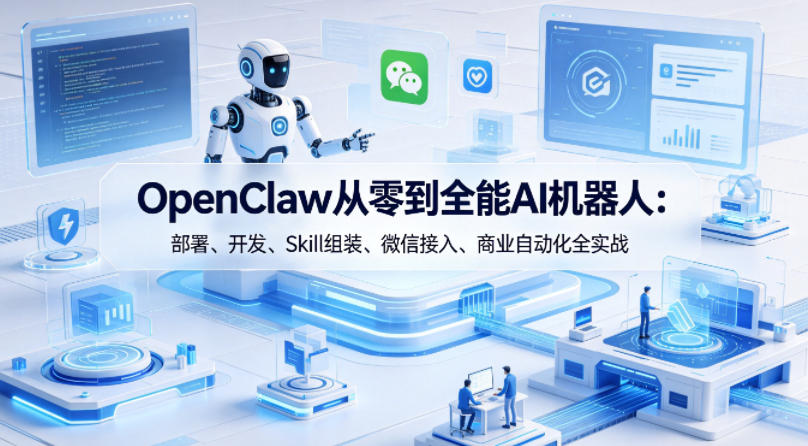 OpenClaw从零到全能AI机器人：部署、开发、Skill组装、微信接入、商业自动化全实战-易创网