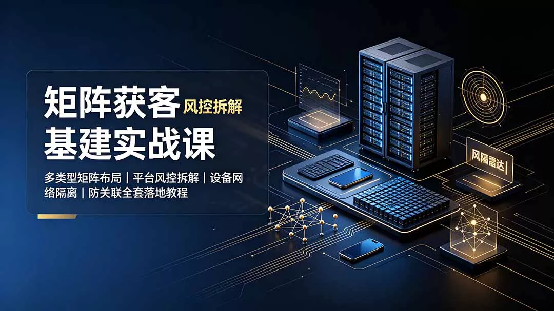 矩阵获客基建实战课：多类型矩阵布局｜平台风控拆解｜设备网络隔离｜防关联全套落地教程-易创网