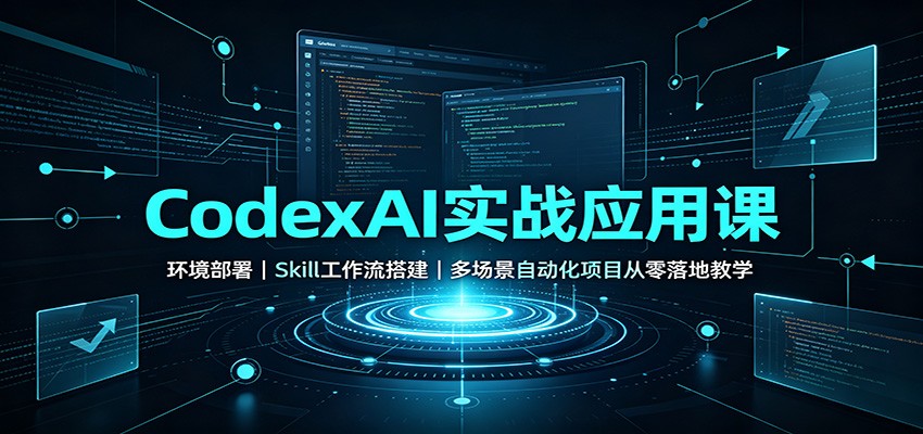 CodexAI实战应用课：环境部署Skill工作流搭建，多场景自动化项目从零落地教学-易创网
