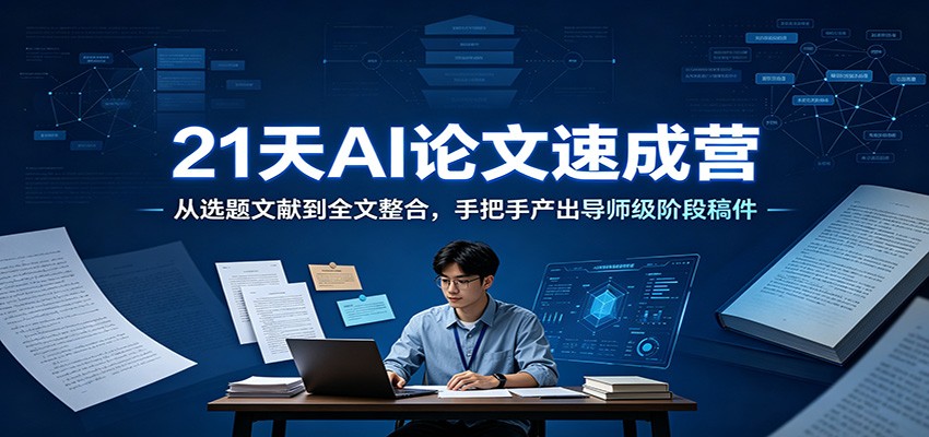 21天AI论文速成营：从选题文献到全文整合，手把手产出导师级阶段稿件-易创网