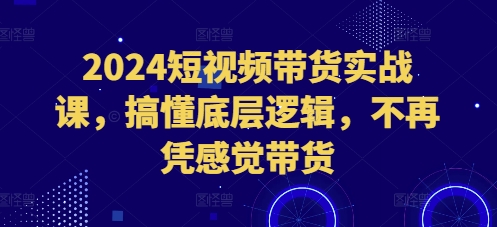 2024短视频带货实战课，搞懂底层逻辑，不再凭感觉带货-易创网