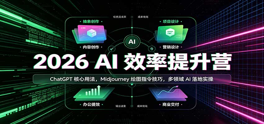 2026 AI效率提升营：ChatGPT核心用法，Midjourney绘图指令技巧，多领域AI落地实操-易创网