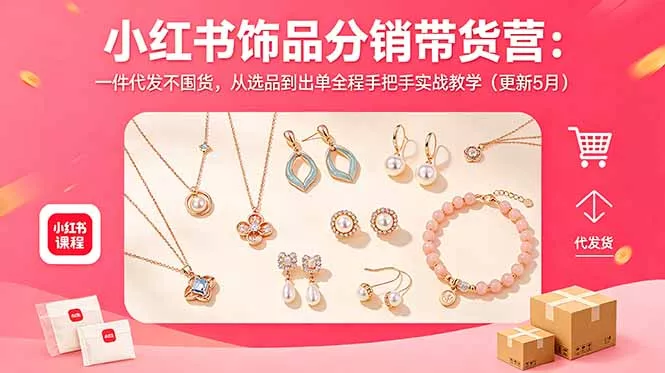 小红书饰品分销带货营：一件代发不囤货，从选品到出单全程手把手实战教学(更新5月-易创网