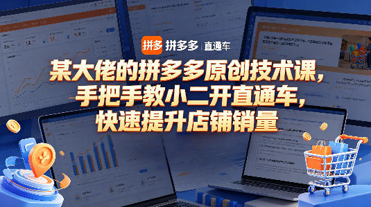 某大佬的拼多多原创技术课，手把手教小二开直通车，快速提升店铺销量-易创网
