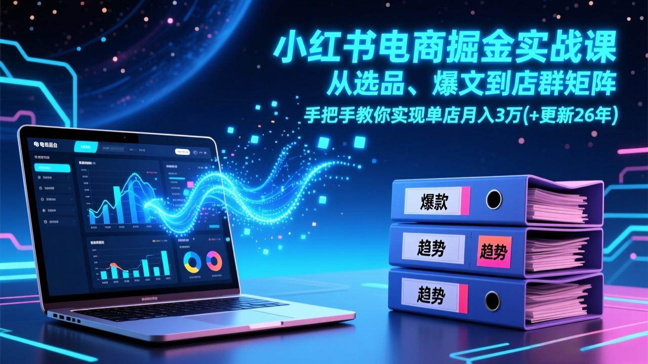 （17290期）小红书电商掘金实战课，从选品、爆文到店群矩阵，手把手教你实现单店月入3万+(更新26年)网赚项目-副业赚线-互联网创业-资源整合易创网