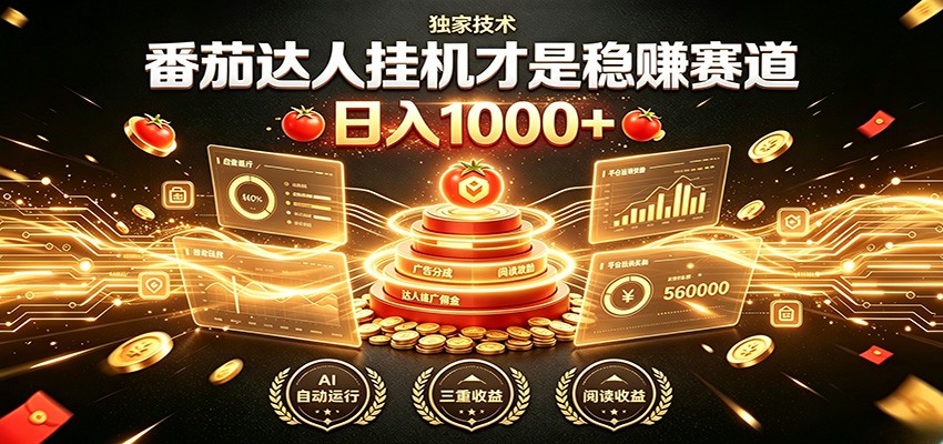 别再瞎找副业！番茄达人挂机才是稳赚赛道 日入1000+-易创网