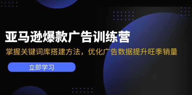 亚马逊爆款广告训练营：掌握关键词库搭建方法，优化广告数据提升旺季销量-云创网