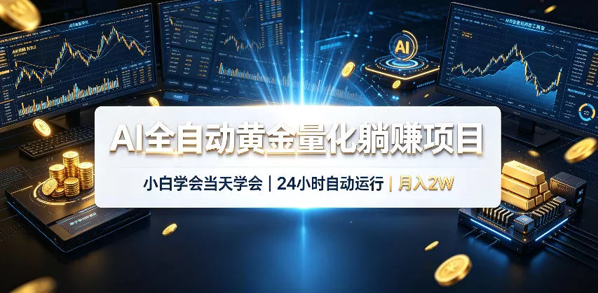 AI全自动黄金量化躺賺项目，24小时自动运行，月入2W！-易创网