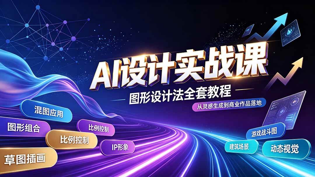 （19554期）AI设计实战课｜图形设计法全套教程，解锁AI工作流技法，精通插画IP、建筑、游戏视觉创作-易创网